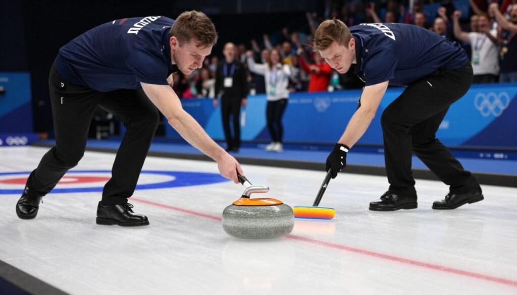 how do brushes affect the stone's path in olympic curling?